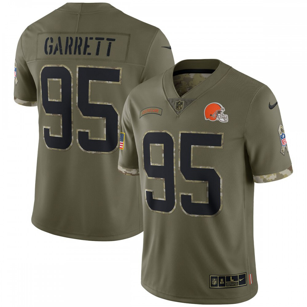 Myles Garrett Cleveland Browns Nike 2022 Salute To Service Limited Jersey - Olive-GridironStore